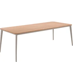 Gescova Gartentisch Jack 240x100x76cm - Teakholz & Aluminium - Braun/Grau