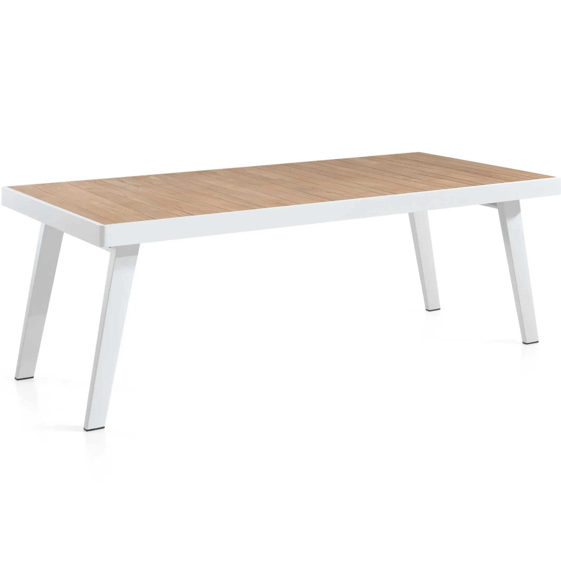 Gescova Gartentisch Korsika - Aluminium Weiß & Teakholz 220x90cm