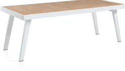 Gescova Gartentisch Korsika - Aluminium Weiß & Teakholz 220x90cm