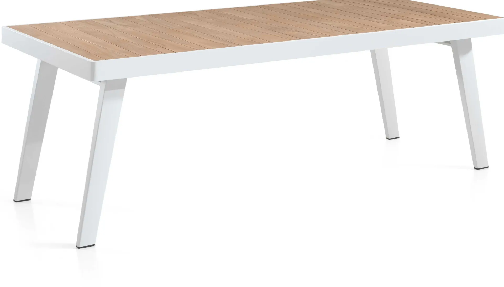 Gescova Gartentisch Korsika - Aluminium Weiß & Teakholz 220x90cm