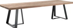 Gescova Gartentisch Margarite - Teakholz & Eisengestell - 300x110 cm - Schwarz/Braun
