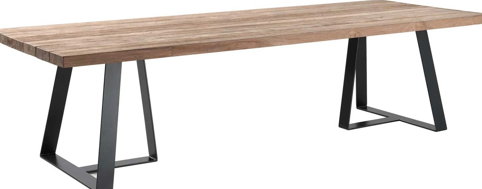 Gescova Gartentisch Margarite - Teakholz & Eisengestell - 300x110 cm - Schwarz/Braun