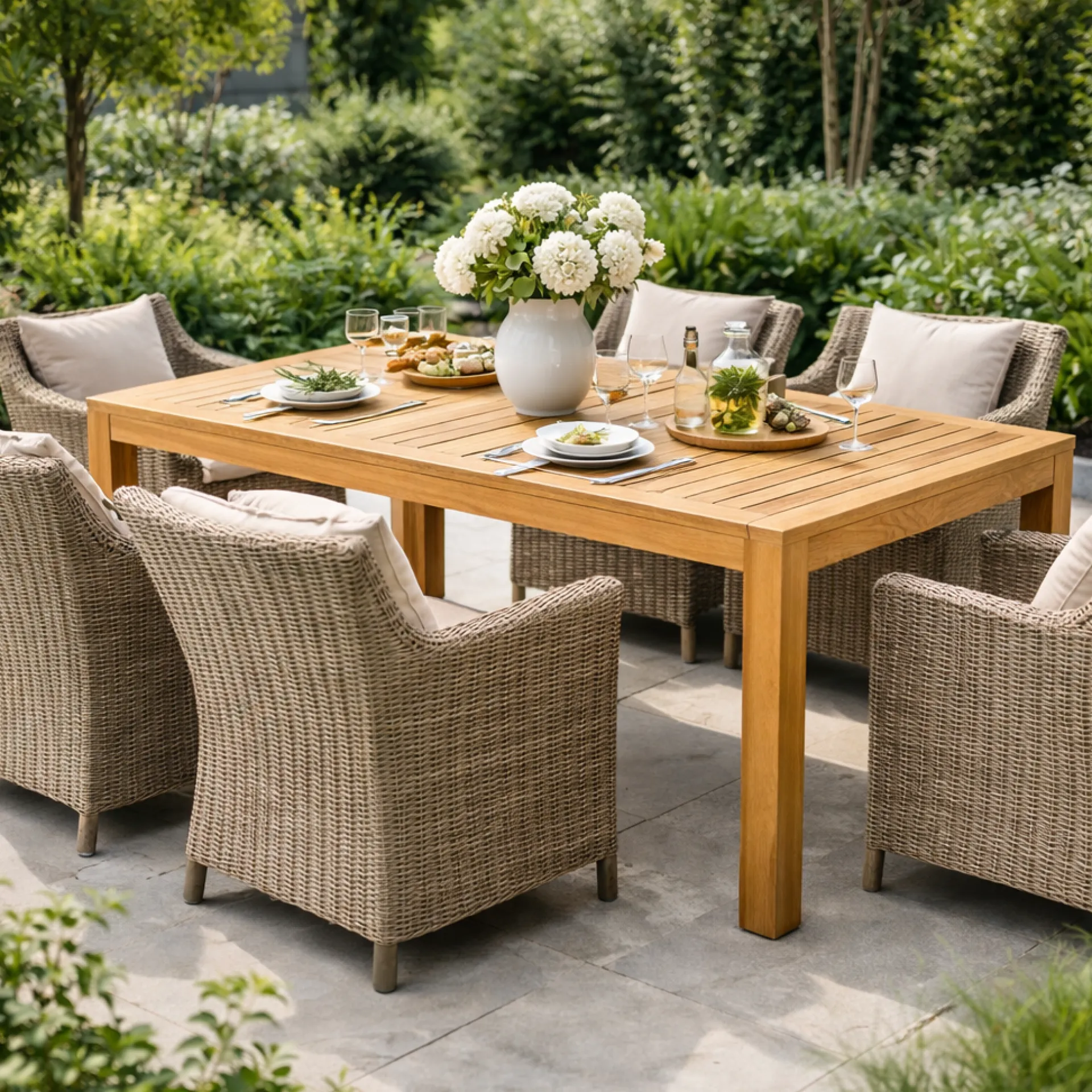 Gescova Gartentisch Stafford - Teakholz - 100x220cm -