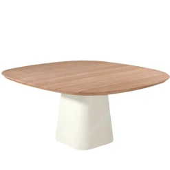 Gescova Gartentisch Tiago - Teakholz & Zement - 160x160x76 cm - Braun/Weiß