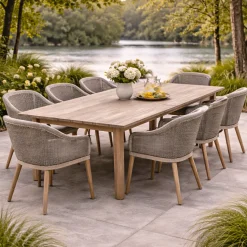 Gescova Gartentisch Tunis – Teakholz 210x90x75 cm
