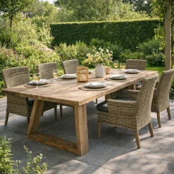Gescova Gartentisch Victoria - Recyceltes Teakholz - 250x100x77cm -