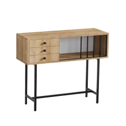 Emob Gemütliches und stilvolles Sideboard aus schwarzer Eiche | 100% Melaminbeschichtung | 100x35x85cm