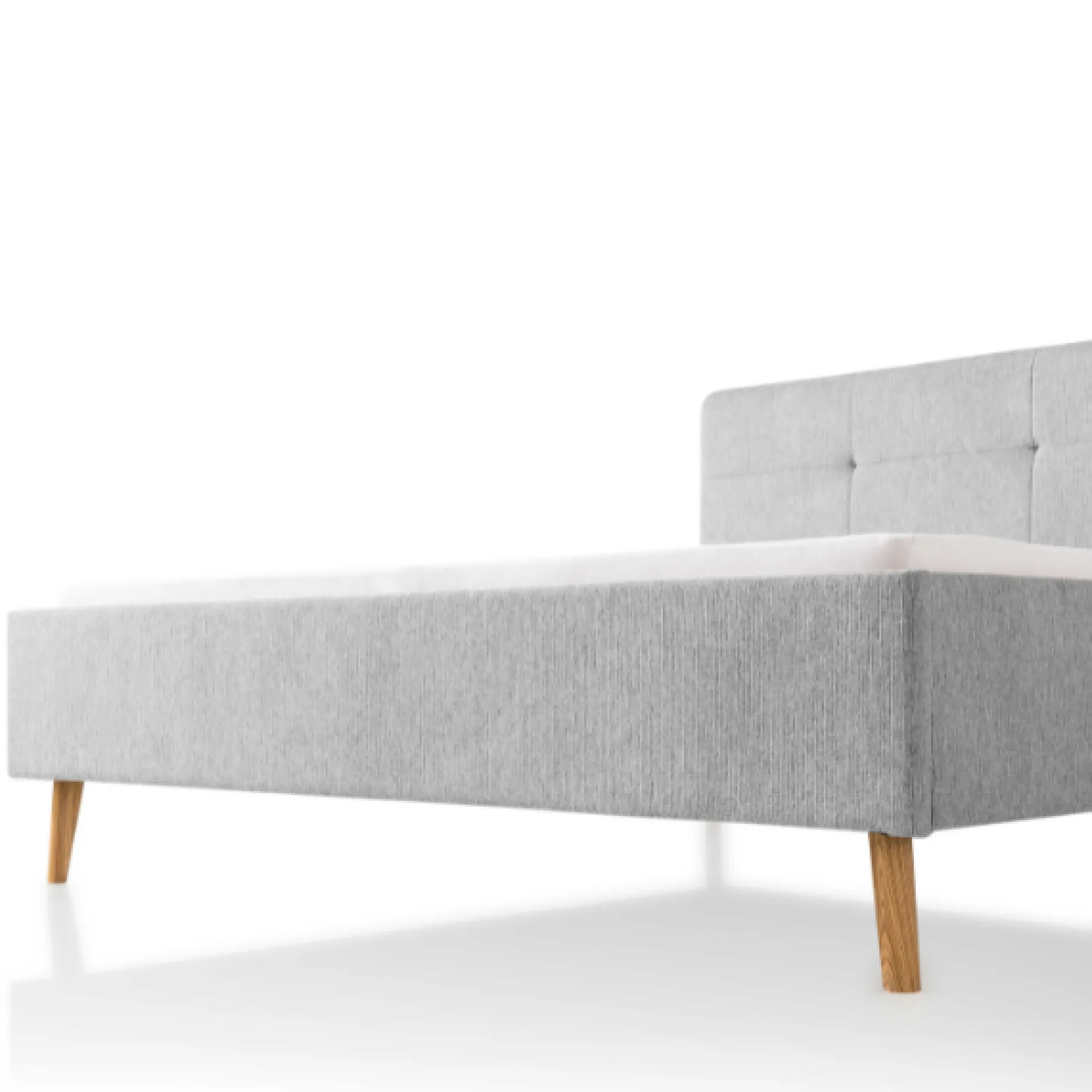 Gepolstertes Doppelbett Nils 180x200cm - grau