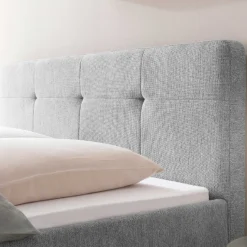 Gepolstertes Doppelbett Nils 180x200cm - grau