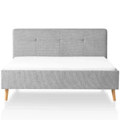 Gepolstertes Doppelbett Nils 180x200cm - grau