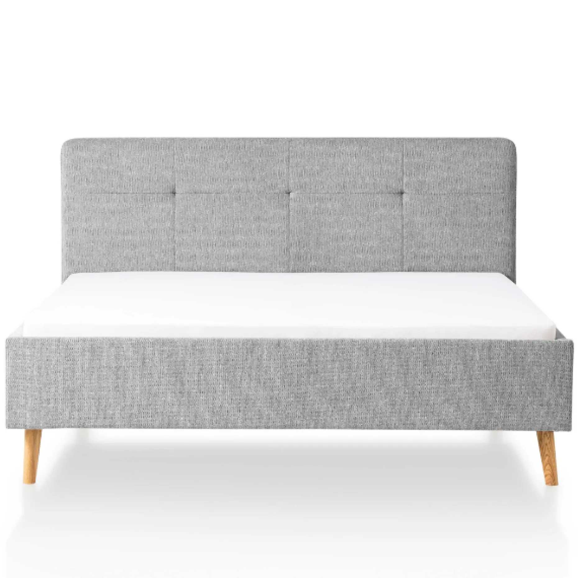 Gepolstertes Doppelbett Nils 180x200cm - grau