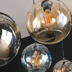 Emob GlennHängeleuchte -Chrom/Amber/Lichtgrau