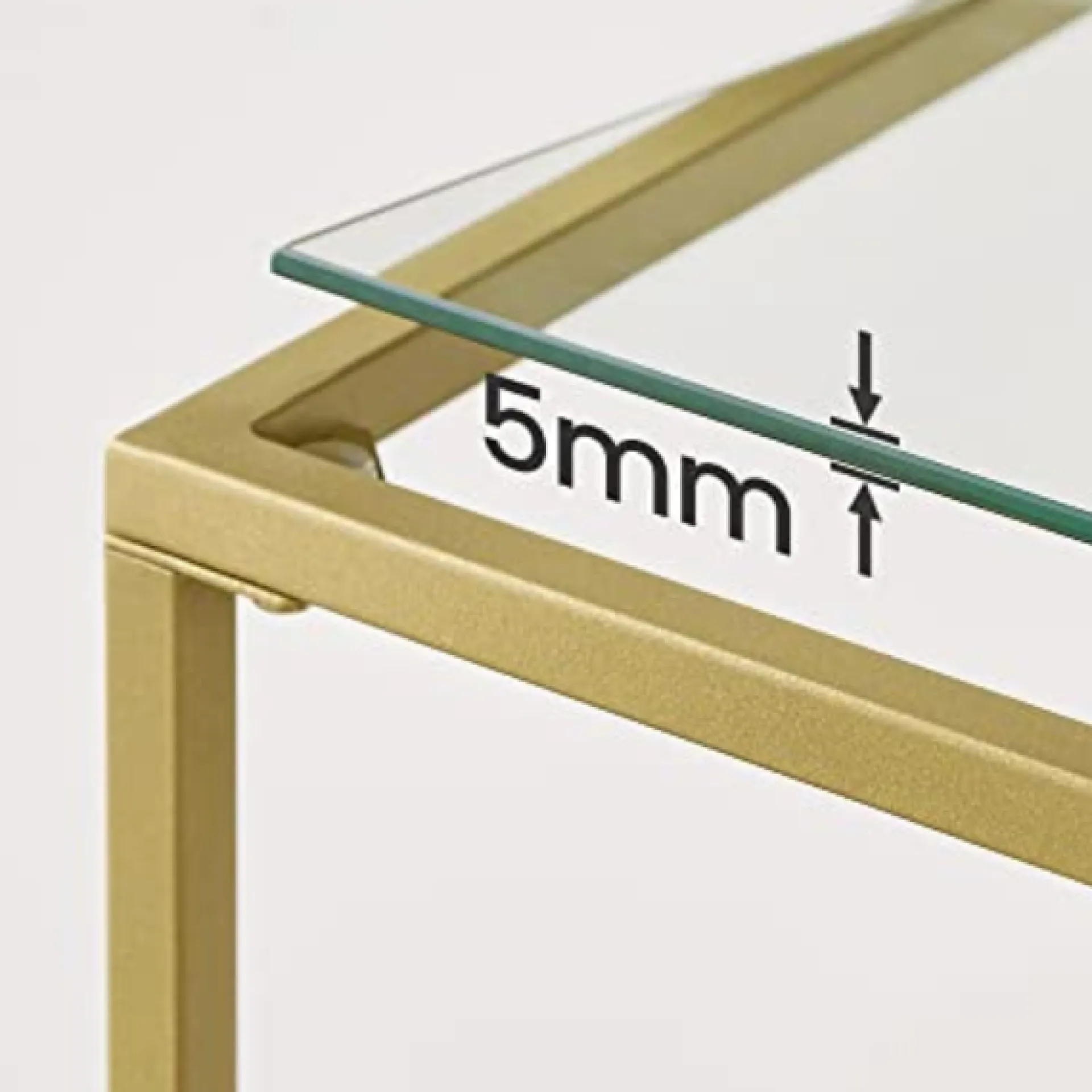 Vasagle Konsolentisch - Modern 2 Regale aus gehärtetem Glas mit Metallrahmen und verstellbaren Füßen