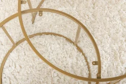 Emob Gold-Transparent Couchtisch-Set | GEHÄRTETES GLAS | Gold