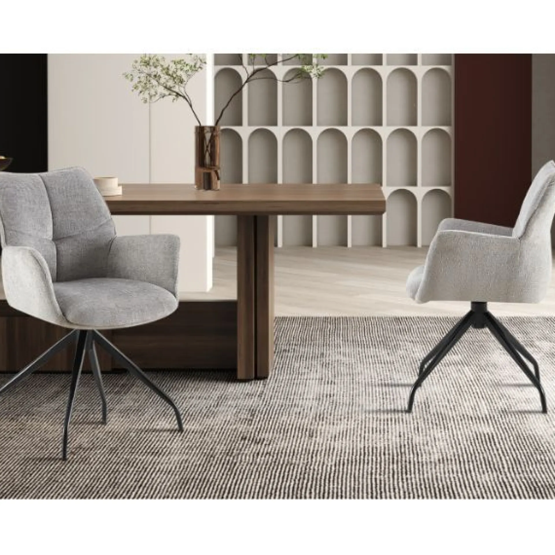 Rousseau er Drehsessel 'Lamor' | Stoff und Metallbeine | 86 x 62,5 x 61,5 cm