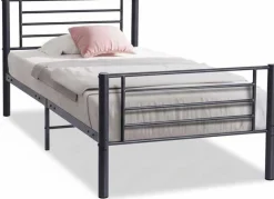 Graues Metallbett Sammy 90x200 | Rahmen 97x210 | H-H 80