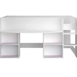 Habhochbett Rue 90x200 mit Schreibtisch - weiß/grau oder weiß/rosa