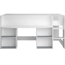 Habhochbett Rue 90x200 mit Schreibtisch - weiß/grau oder weiß/rosa