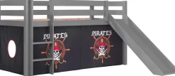 Halbhochbett Astrid grau mit Rutsche - Piraten