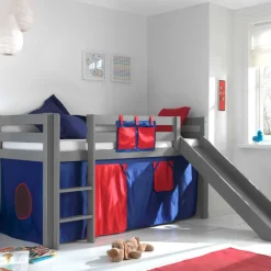 Halbhochbett Astrid grau mit Rutsche- Domino