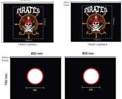 Halbhochbett Astrid weiß mit Rutsche - Zelt Pirates