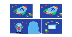 Halbhochbett Charlotte mit Bettzelt, Tunnel und Aufbewahrungstaschen Astro - weiß