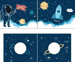 Halbhochbett Charlotte mit Bettzelt Space Shuttle - weiß