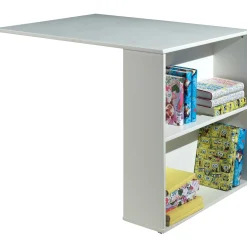 Halbhochbett Charlotte mit Regal, Schreibtisch, Kommode und Kommode - weiß
