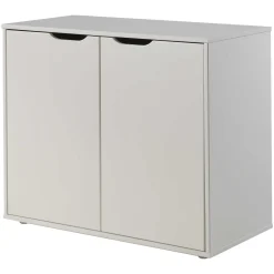 Halbhochbett Charlotte mit Regal, Schreibtisch, Kommode und Kommode - weiß