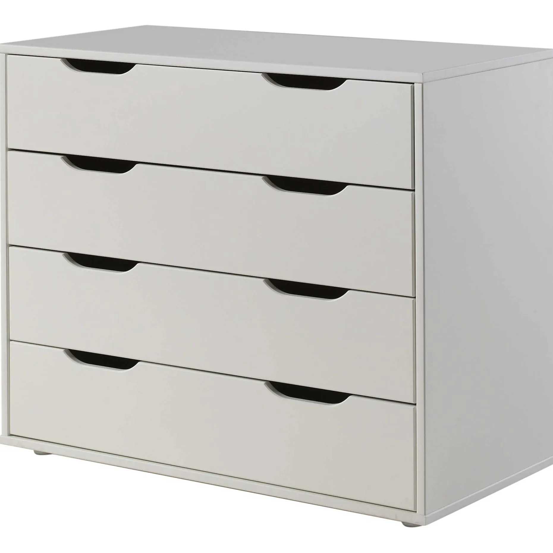Halbhochbett Charlotte mit Regal, Schreibtisch und Kommode - weiß