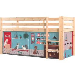 Halbhochbett Charlotte mit Schlafzelt Pet Shop - Kieferholz