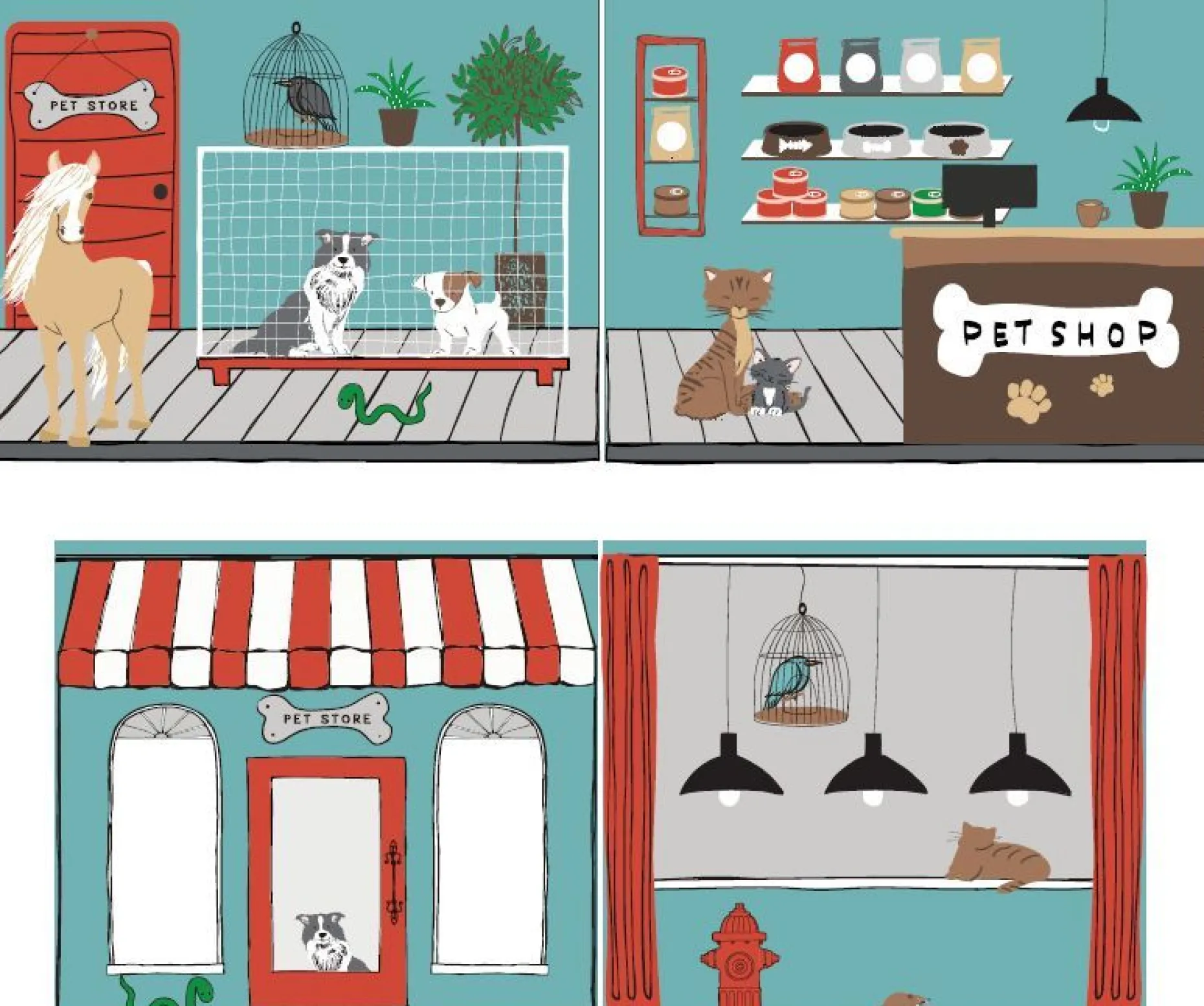 Halbhochbett Charlotte mit Schlafzelt Pet Shop - Kieferholz