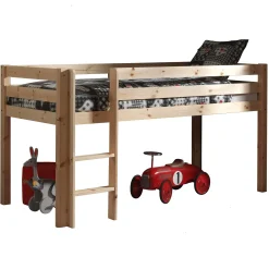 Halbhochbett Charlotte mit Schlafzelt Dino - Kieferholz