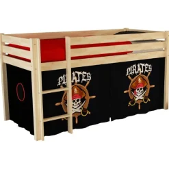 Halbhochbett Charlotte mit Spielzelt Pirates - Kieferholz