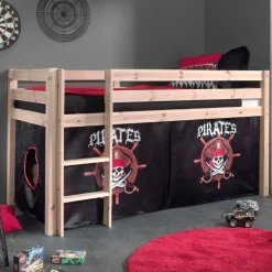 Halbhochbett Charlotte mit Spielzelt Pirates - Kieferholz