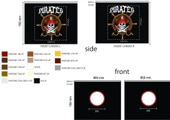 Halbhochbett Charlotte weiß mit Piratenspielzelt