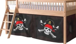 Halbhochbett Forrest mit Bettzelt Caribbean Pirates - Buchenholz