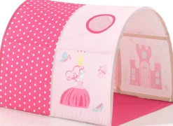 Halbhochbett Forrest mit Bettzelt, Tunnel und Aufbewahrungstaschen Princess - Buchenholz
