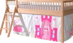 Halbhochbett Forrest mit Bettzelt Princess - Buchenholz