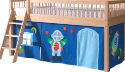 Halbhochbett Forrest mit Schlafzelt Astro - Buchenholz