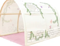 Halbhochbett Forrest mit Schlafzelt, Tunnel und Aufbewahrungstaschen Birdy - Buchenholz