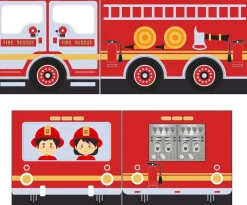 Halbhochbett Forrest mit Schlafzelt Feuerwehrfahrzeug - Buchenholz