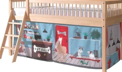 Halbhochbett Forrest mit Schlafzelt Pet Shop - Buchenholz