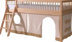 Halbhochbett Forrest 90x200cm mit Schlafzelt - Massivholz Buche