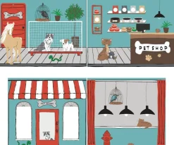 Halbhochbett mit Rutsche Astrid mit Schlafzelt Pet Shop - Kieferholz
