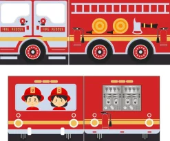 Halbhochbett mit Rutsche Astrid mit Schlafzelt Feuerwehrfahrzeug - weiß