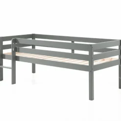 Halbhochbett Pip 90x200 cm mit 1 Wandregal-grau