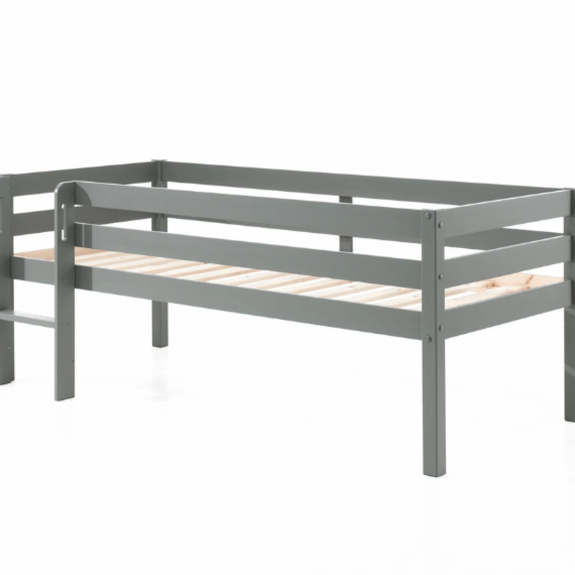 Halbhochbett Pip 90x200 cm mit 1 Wandregal-grau