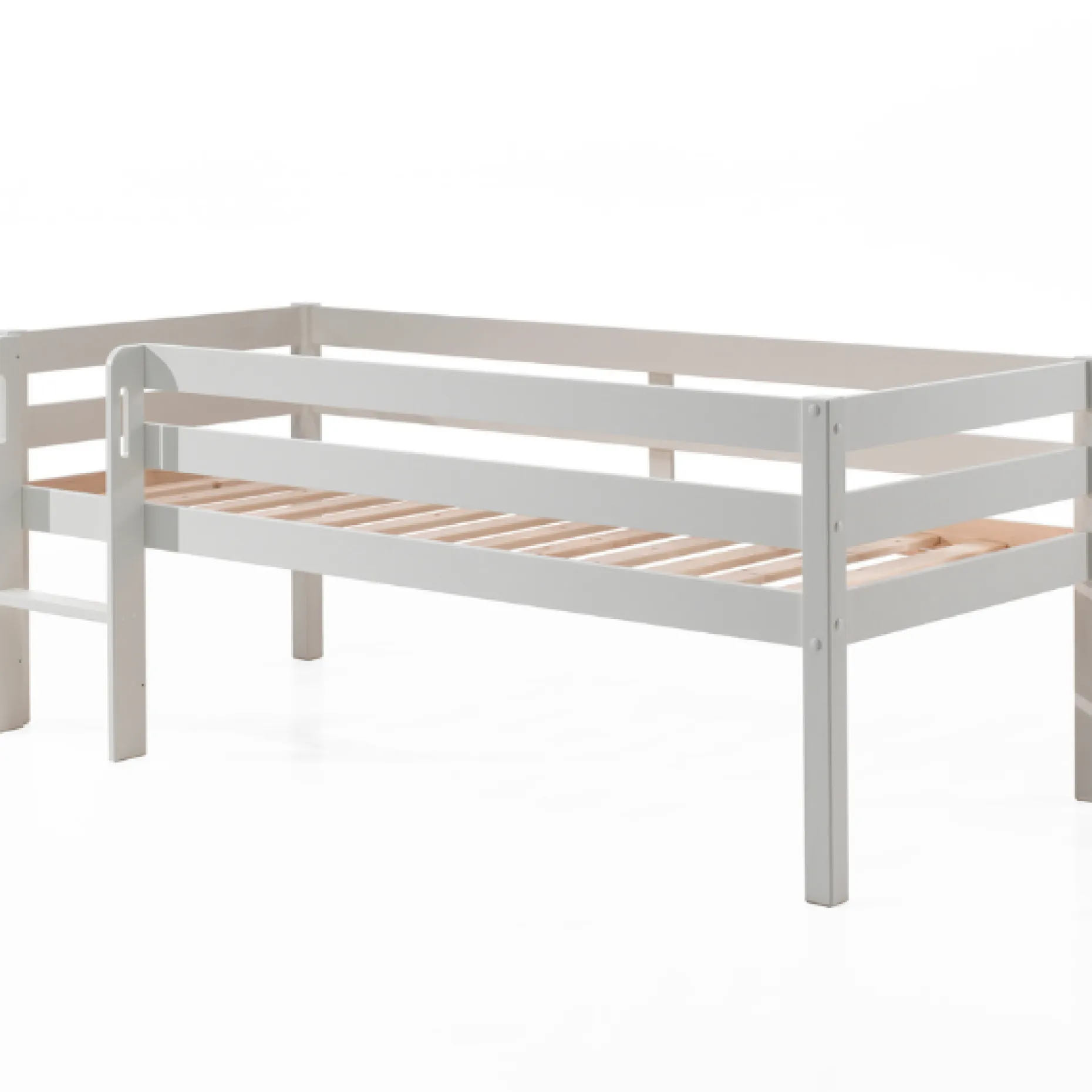Halbhochbett Pip 90x200 cm mit 1 Wandregal-weiß