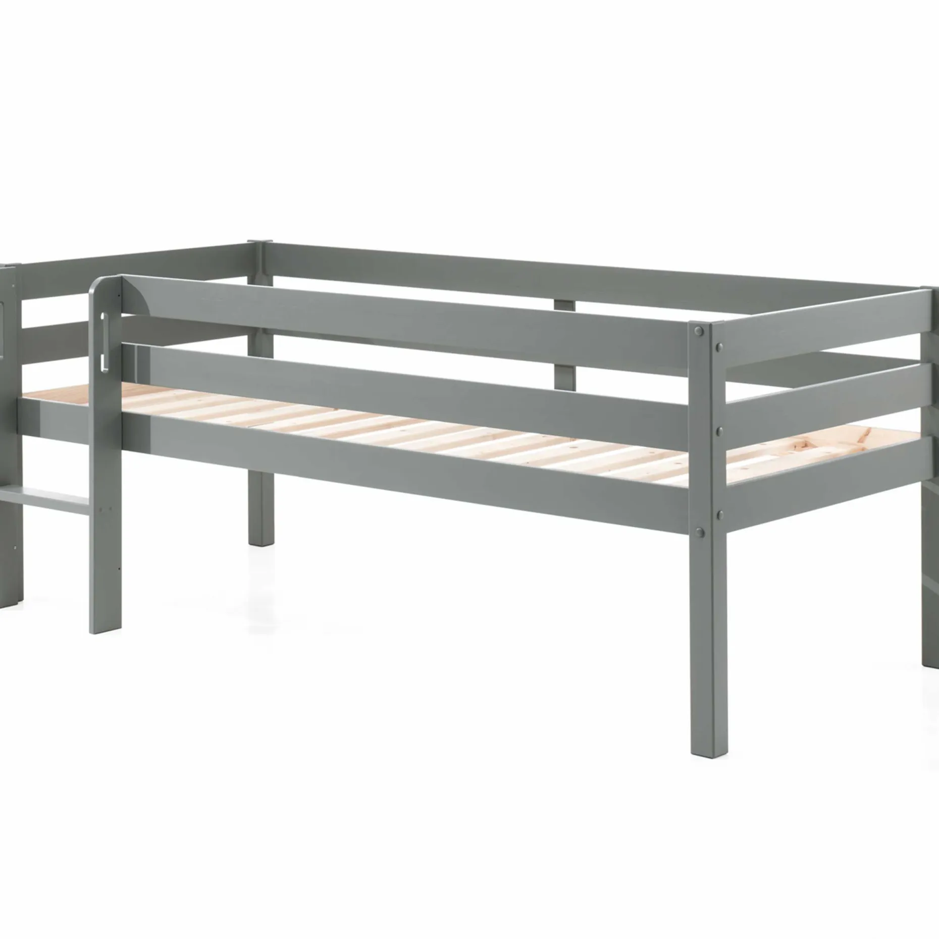 Halbhochbett Pip 90 x 200 Kiefer - grau
